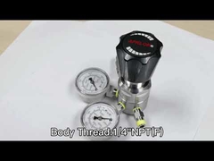 Two Stage Industrial Gas Pressure Regulator , Safety Relief Valve With Gauges